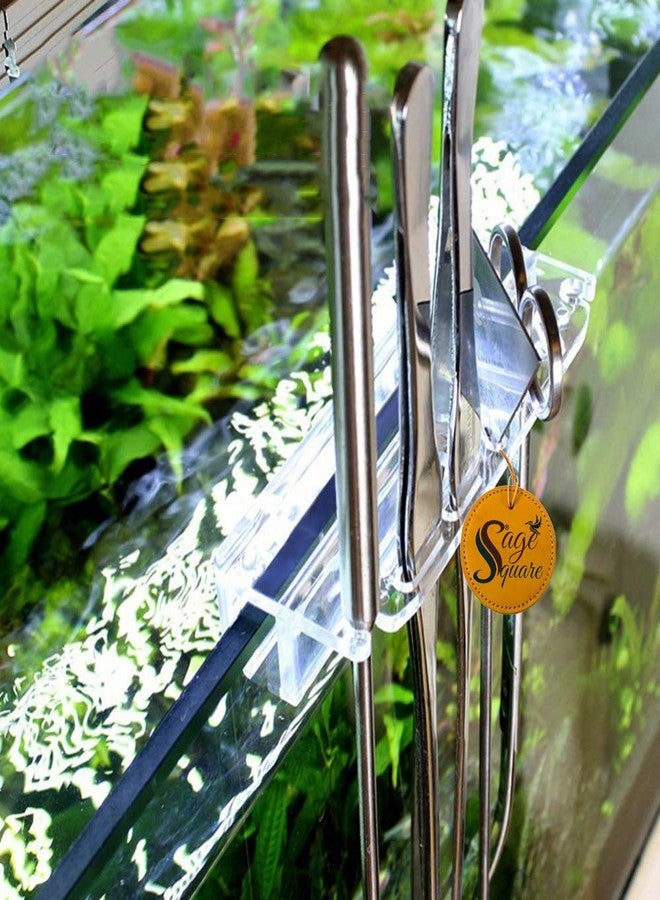 Sage Square Jumbo Size Professional Aquarium Tongs Scissor Long Stainless Steel Tool for Fish Tank, Aquatic Plant Cleaning (Curve, Wave & StraightScissor with Acrylic Rack) - Image 3